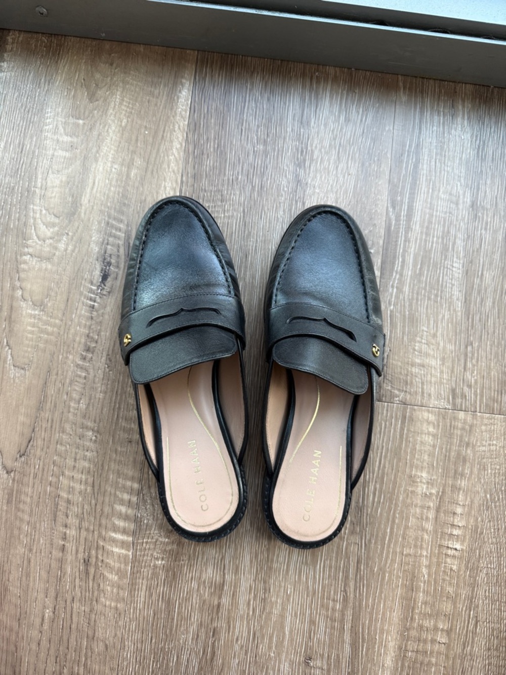 Cole Haan Black Slip-On Penny Mules